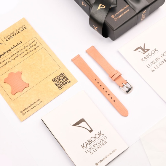 بند ساعت زنانه چرم لیزارد صورتی