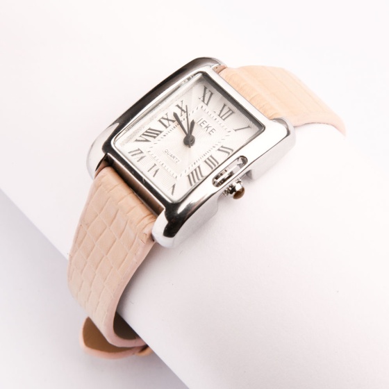 بند ساعت زنانه چرم لیزارد کرم