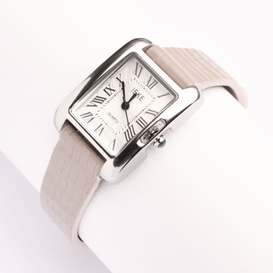 بند ساعت زنانه چرم لیزارد خاکستری