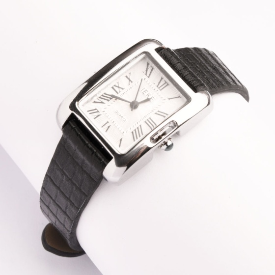 بند ساعت زنانه چرم لیزارد مشکی