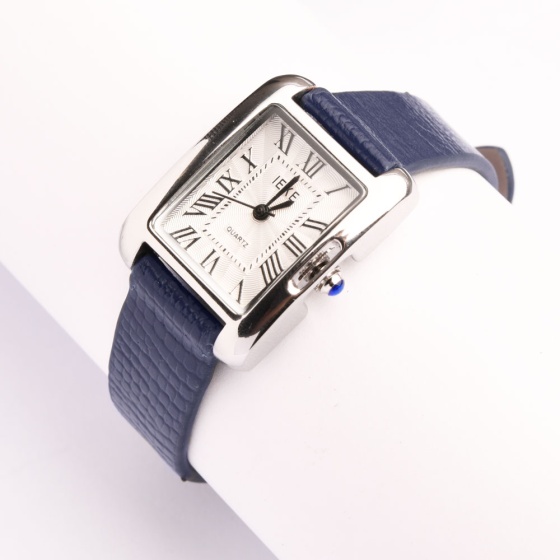 بند ساعت زنانه چرم لیزارد سرمه ای