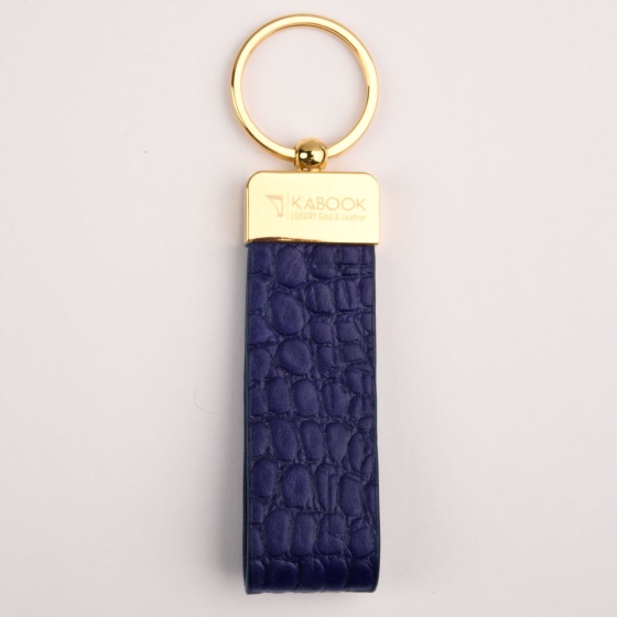 جاکلیدی چرم آبی کربنی