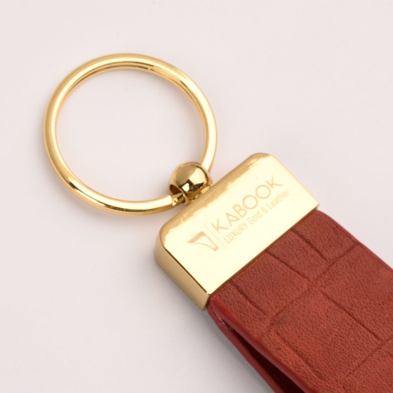 جاکلیدی چرم کروکودیل گلبهی