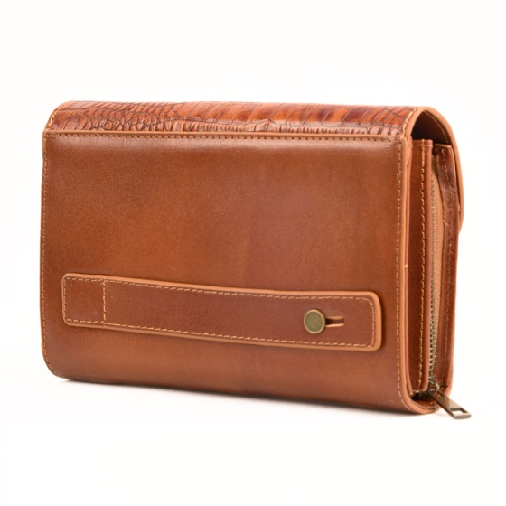 کیف پاسپورتی طرح سپند چرم ساده عسلی  k