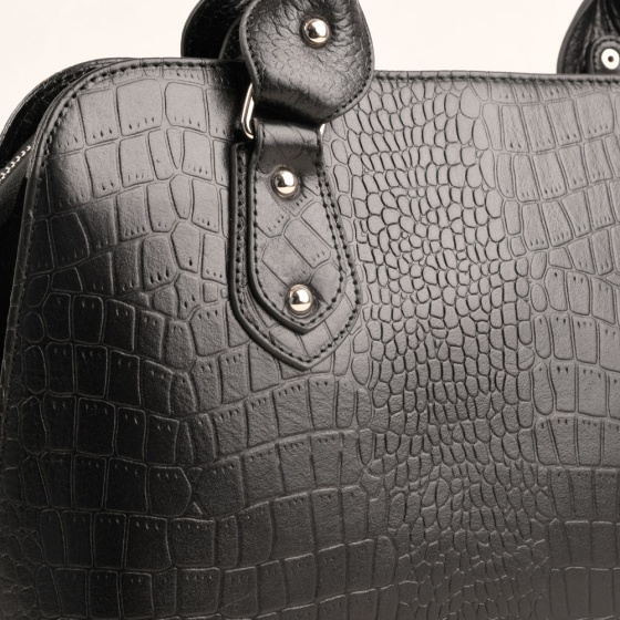 کیف زنانه مجلسی طرح مدا چرم کروکودیل مشکی
