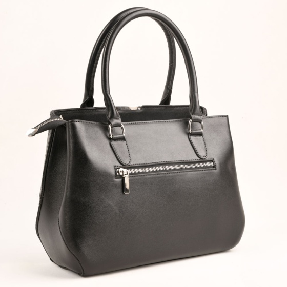 کیف دوشی زنانه ربه کا چرم ساده مشکی