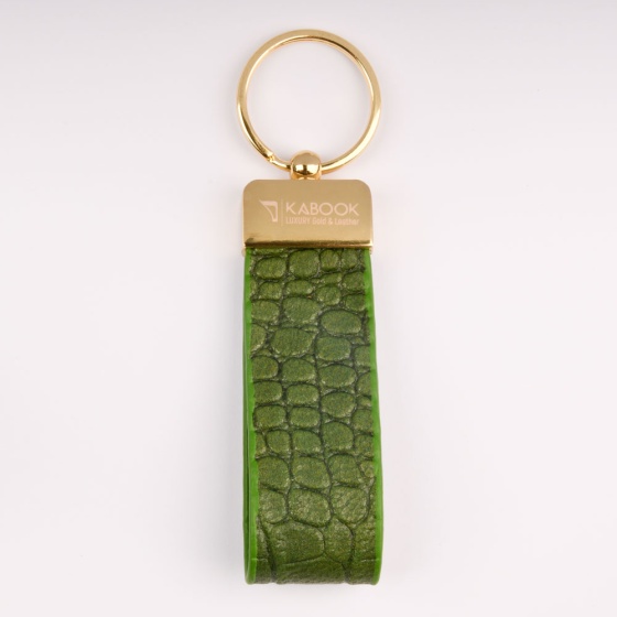 جاکلیدی چرم کروکودیل سبز