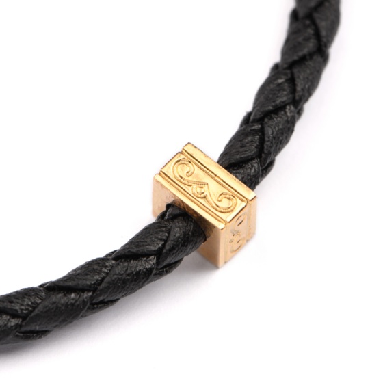 دستبند چرم طلا مردانه طرح درپانا