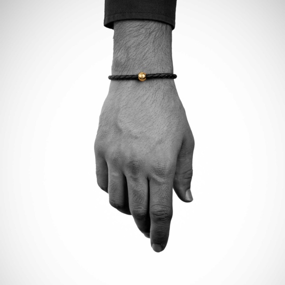 دستبند چرم طلا مردانه طرح دلیرا