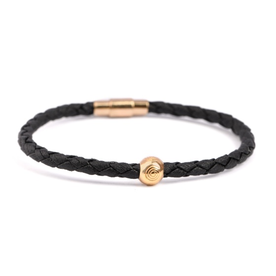 دستبند چرم طلا مردانه طرح دلیرا