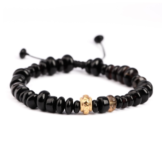 دستبند مهره ای و طلا مردانه طرح زرینا