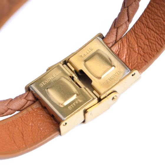 دستبند چرم 67 عسلی