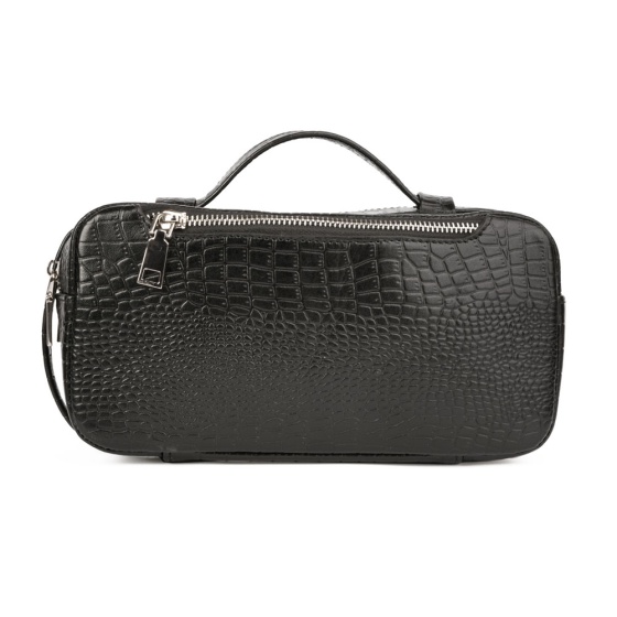 کیف دستی مردانه طرح کاویان چرم کروکودیل مشکی