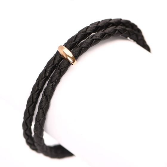 دستبند چرم طلا مردانه طرح تارا