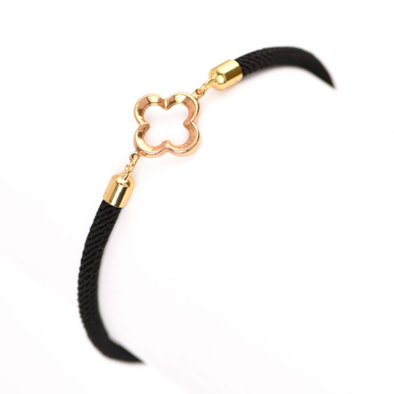 دستبند طلا زنانه طرح ونکلیف توخالی کوچک