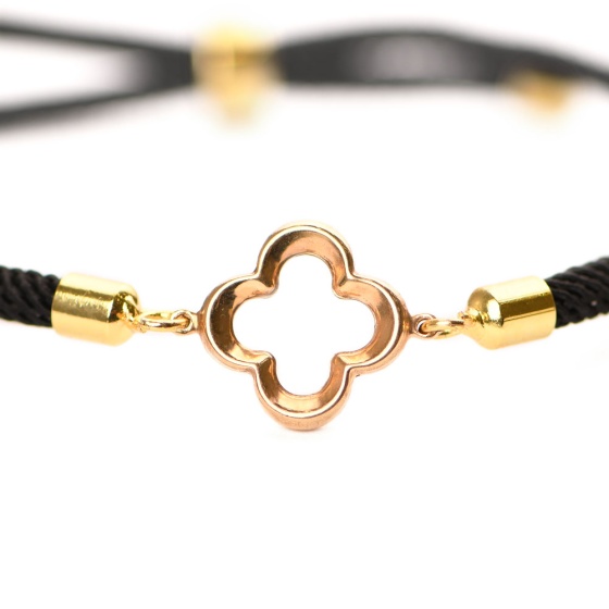 دستبند طلا زنانه طرح ونکلیف توخالی کوچک