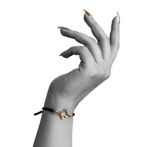 دستبند طلا زنانه طرح ونکلیف توخالی بزرگ