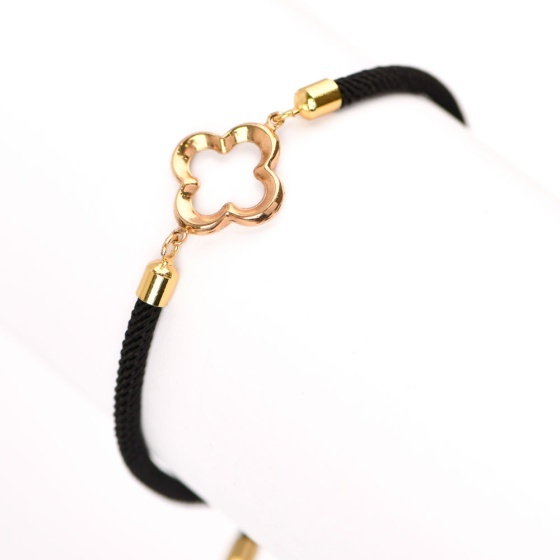 دستبند طلا زنانه طرح ونکلیف توخالی بزرگ