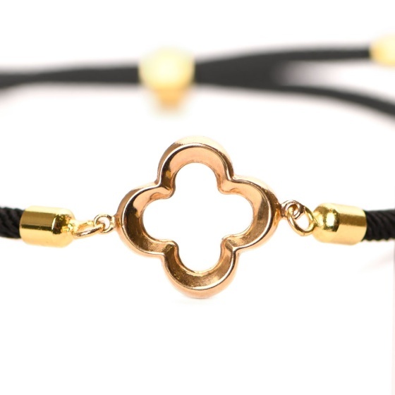 دستبند طلا زنانه طرح ونکلیف توخالی بزرگ