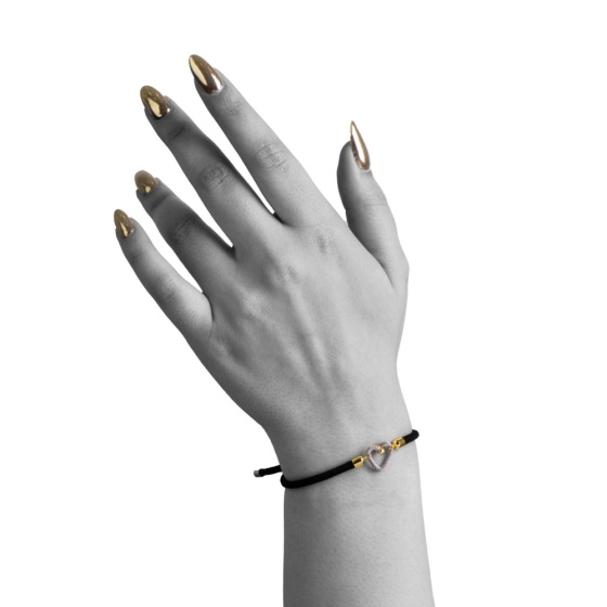 دستبند طلا زنانه طرح فرد قلب