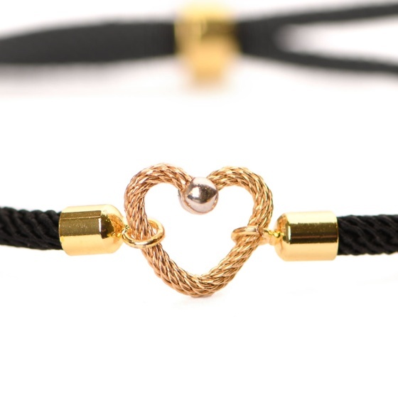 دستبند طلا زنانه طرح فرد قلب