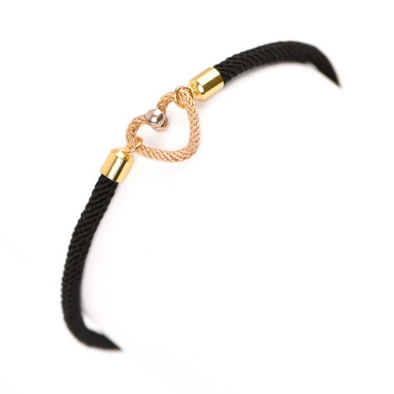 دستبند طلا زنانه طرح فرد قلب