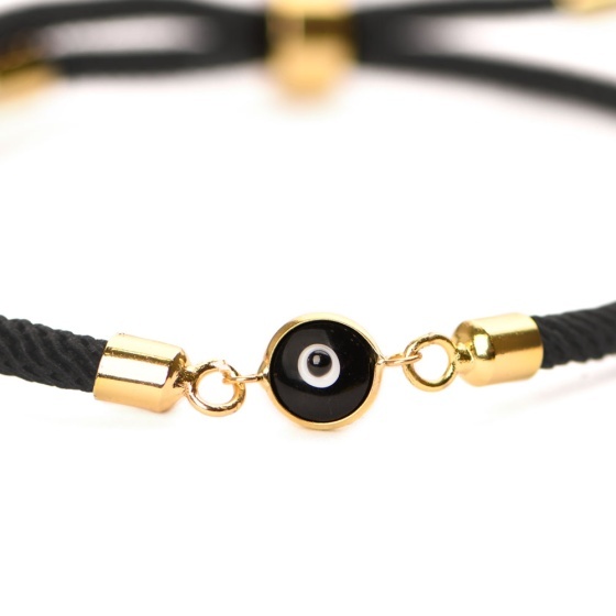 دستبند طلا زنانه طرح چشم نظر سرمه ای