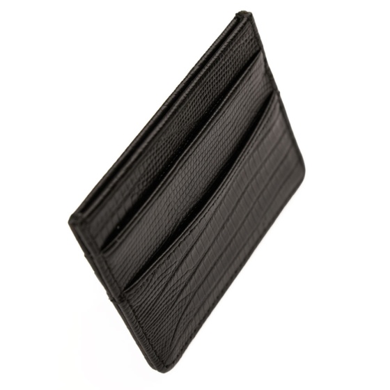 کیف کارت چرم مشکی لیزارد