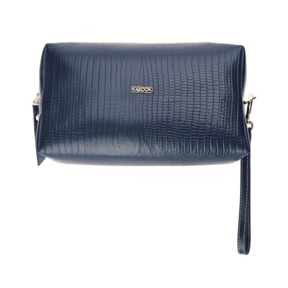 کیف لوازم آرایش چرم سرمه ای