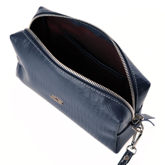 کیف لوازم آرایش چرم سرمه ای