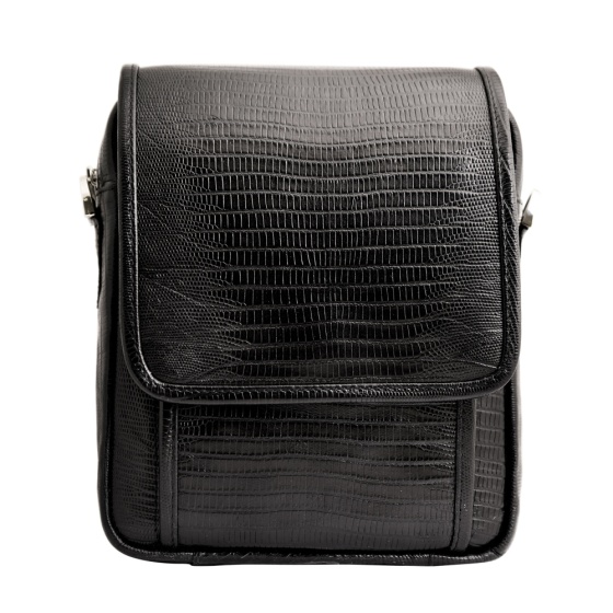 کیف کراس بادی مردانه طرح آرشام چرم لیزارد مشکی