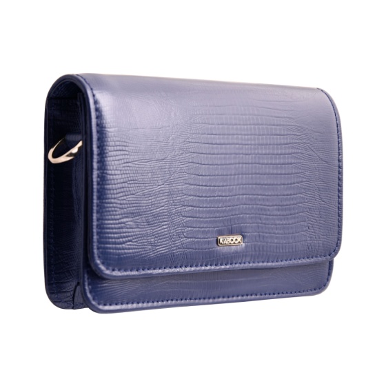 کیف دوشی زنانه آمبر چرم لیزارد سرمه ای