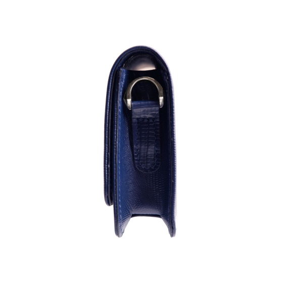 کیف دوشی زنانه آمبر چرم لیزارد سرمه ای