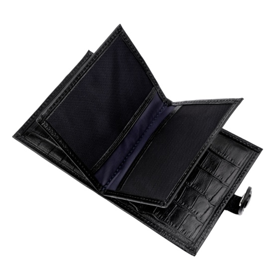 کیف کارت 4 لت چرم مشکی کروکودیل