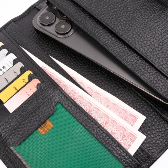 کیف موبایل چرم مشکی فلوتر