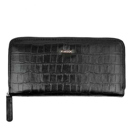 کیف پول زنانه چرم کروکودیل مشکی