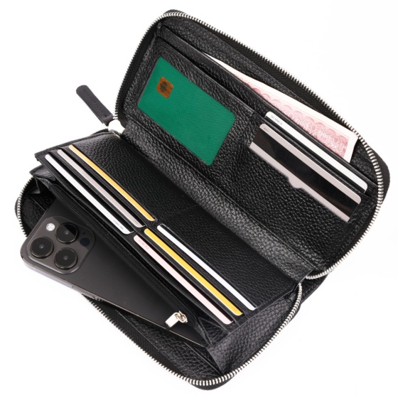 کیف پول زنانه چرم فلوتر مشکی