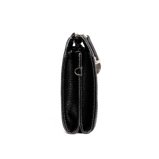 کیف دوشی زنانه طرح دیوا چرم فلوتر مشکی