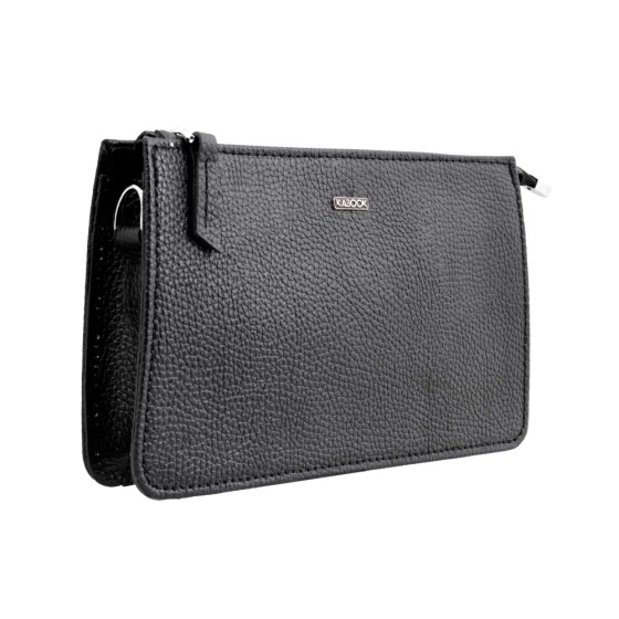 کیف دوشی زنانه چرم مشکی فلوتر طرح میلانا