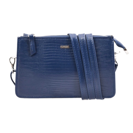 کیف دوشی زنانه چرم سرمه ای لیزارد طرح میلانا