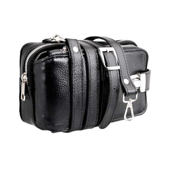 کیف کراس بادی مردانه طرح آگرین چرم فلوتر مشکی