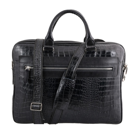 کیف اداری طرح دیاکو چرم مشکی کروکو
