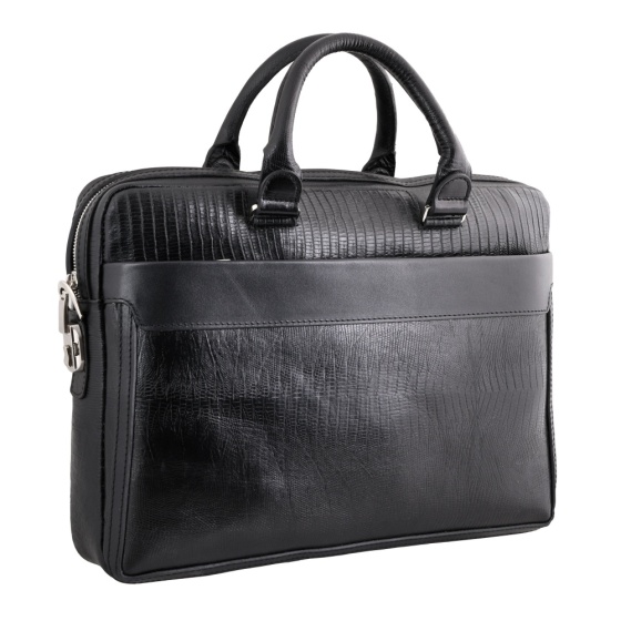 کیف اداری طرح دیاکو چرم مشکی لیزارد