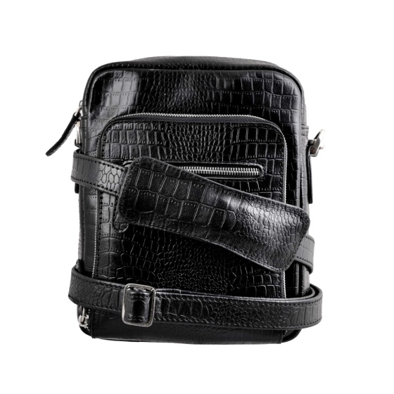 کیف کراس بادی مردانه طرح هامون چرم کروکو مشکی