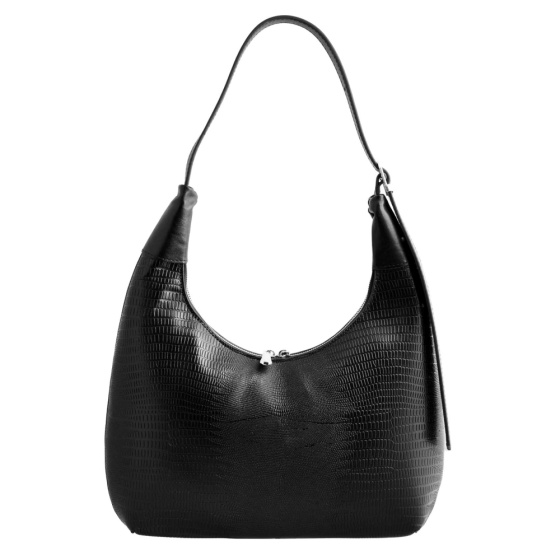 کیف زنانه مجلسی ارکیده چرم لیزارد مشکی