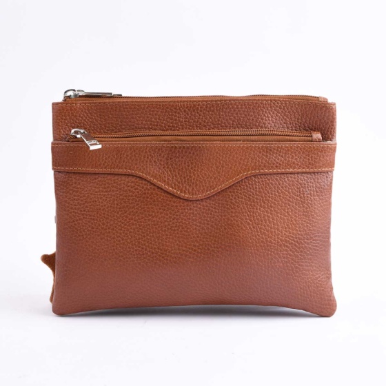 کیف دوشی زنانه طرح کد 5040 چرم فلوتر عسلی