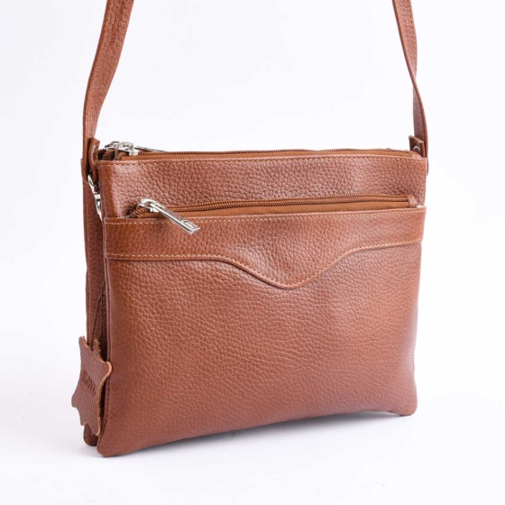 کیف دوشی زنانه طرح کد 5040 چرم فلوتر عسلی