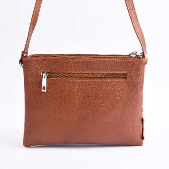 کیف دوشی زنانه طرح کد 5040 چرم فلوتر عسلی