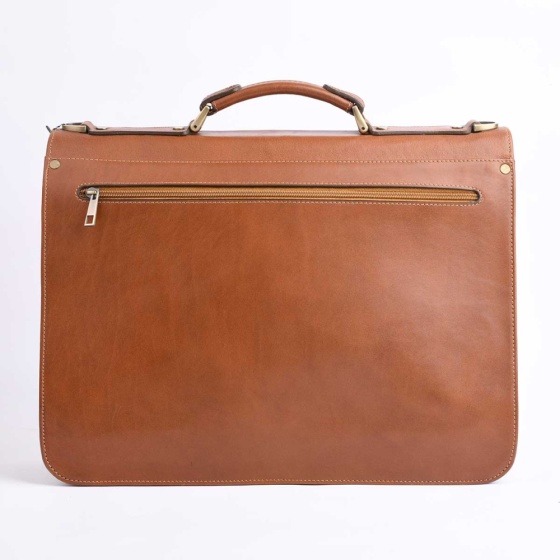 کیف اداری پتروس چرم ساده عسلی