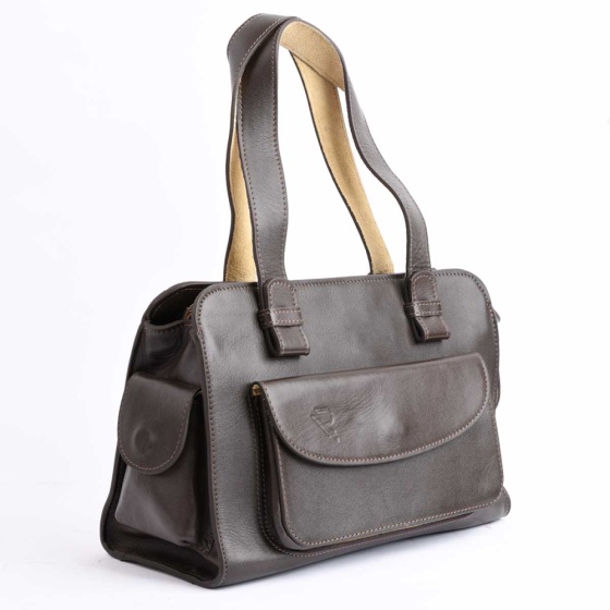 کیف مجلسی زنانه طرح الیسا چرم ساده قهوه ای